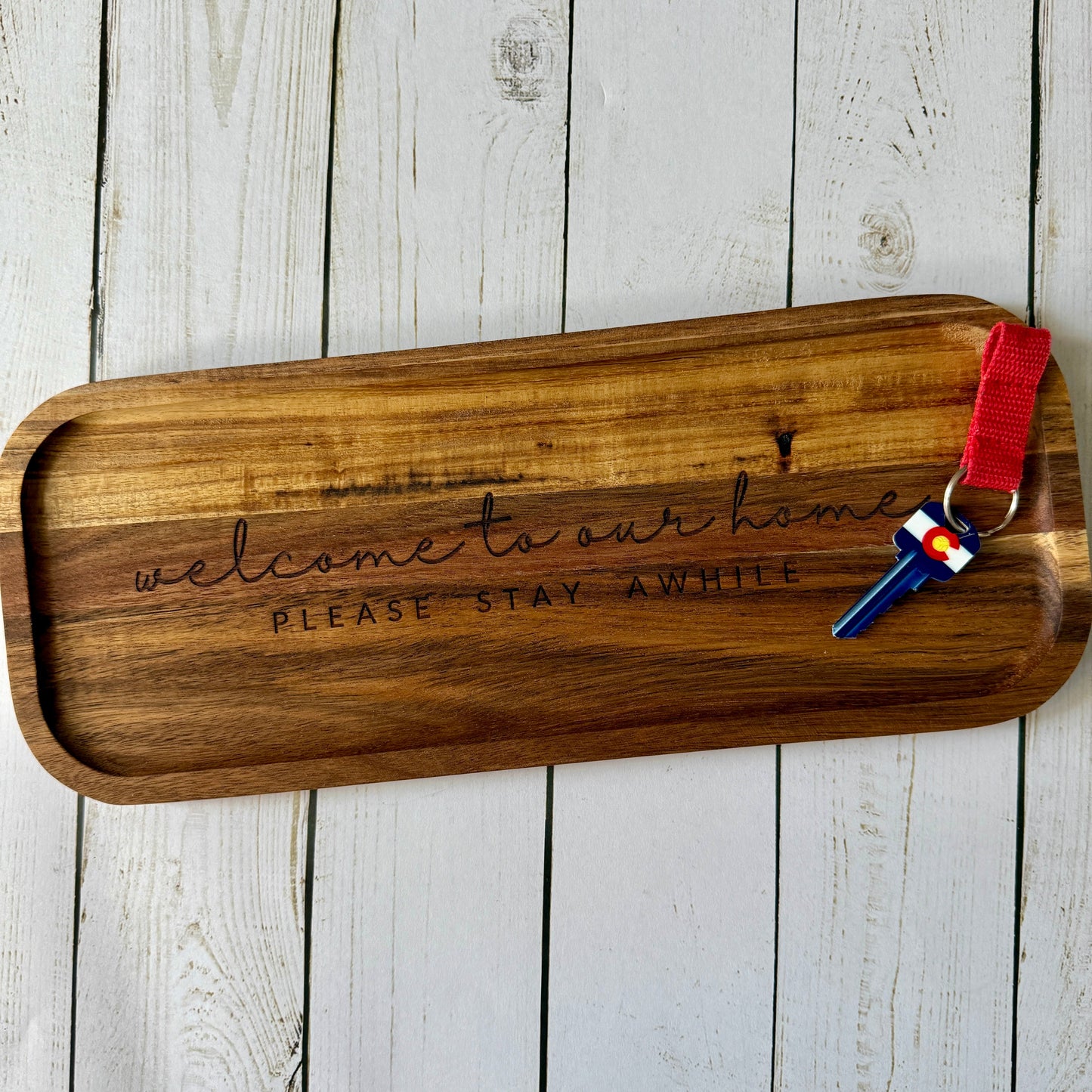 Personalized Solid Acacia Wood Tray