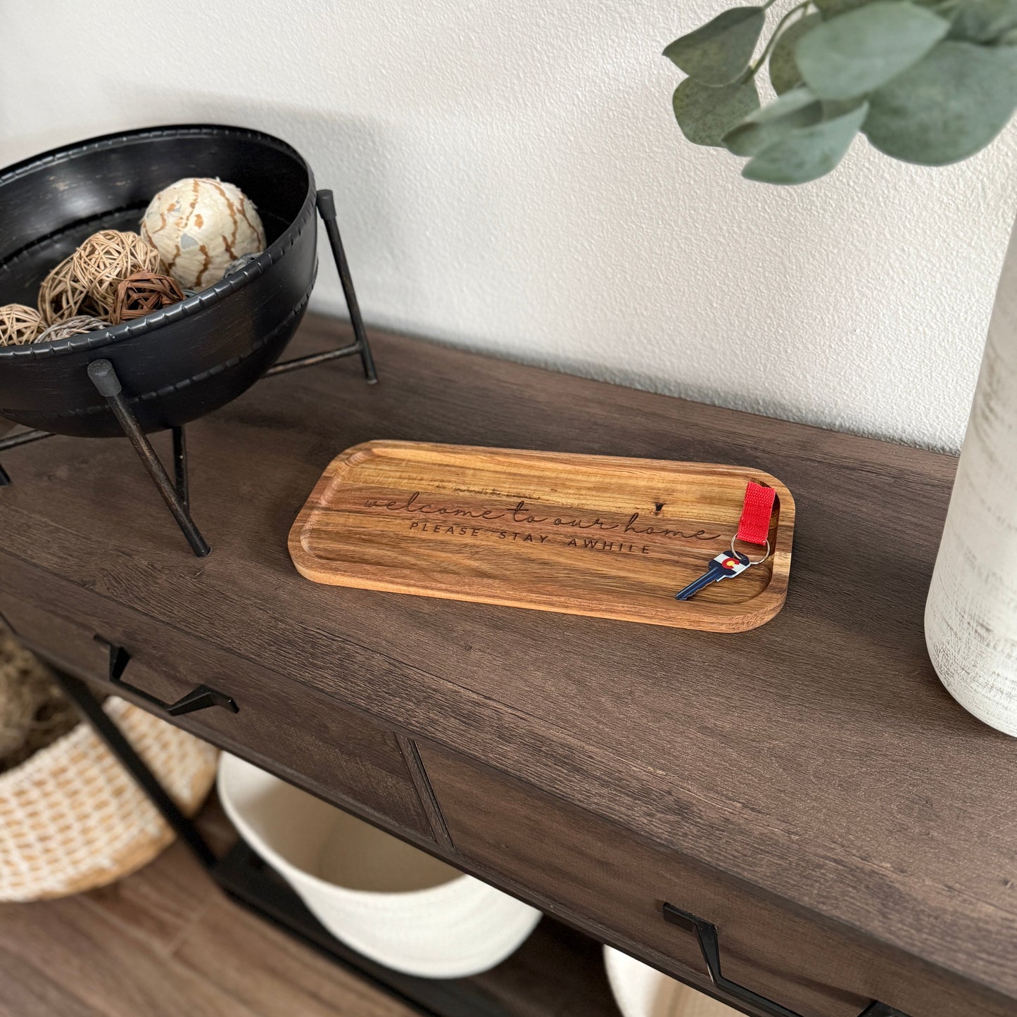 Personalized Solid Acacia Wood Tray