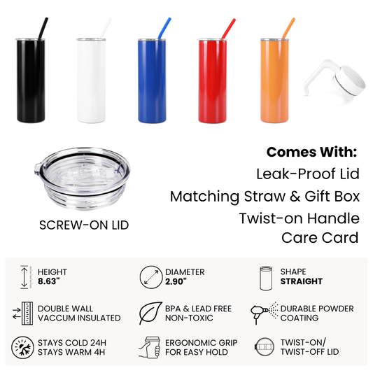 Personalized 20oz Skinny Tumbler
